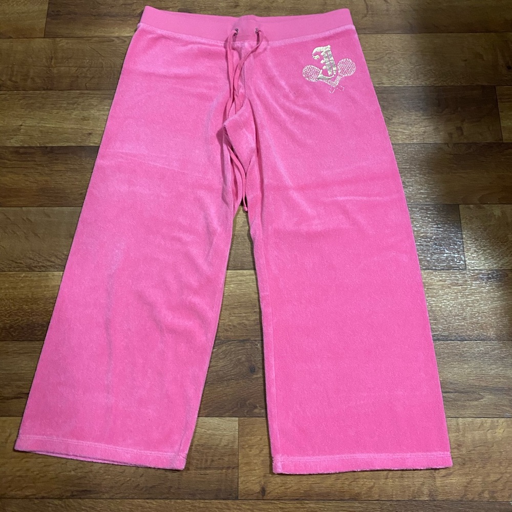 Velour capris in pink